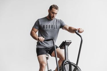 Nobull Men's T Shirts Dark Grey | Australia (EU2975)